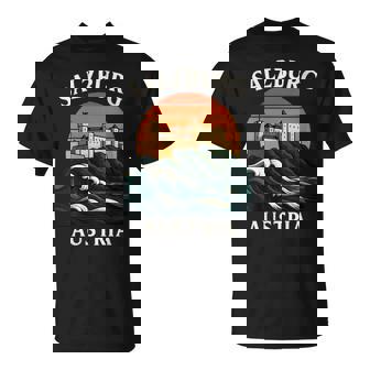 Salzburg Austria Retro Alpine Castle Travel Austrian Music T-Shirt | Mazezy