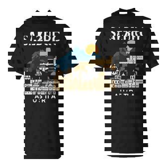 Salzburg Austria Retro Alpine Old Town Travel Austrian Music T-Shirt | Mazezy