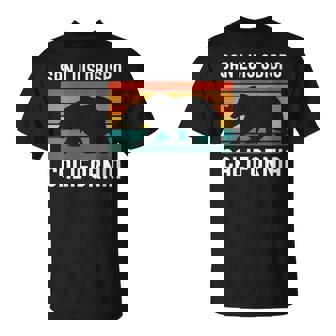 San Luis Obispo California Bear Retro Pismo Architecture SLO T-Shirt | Mazezy