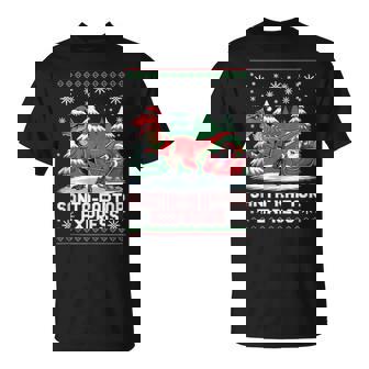 Santa Raptor Express Dinosaur Christmas Tank Top T-Shirt | Mazezy