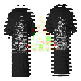 Santa Reindeer Elf Hiking Equipment As Xmas Tree Gnomes T-Shirt | Mazezy