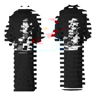 Santa Snowman Curling Player Christmas Toddler Kids Pajama T-Shirt | Mazezy