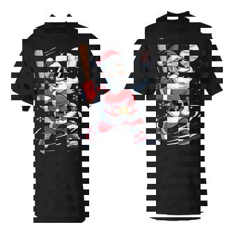 Santa Swing Baseball Fans Festive Christmas T-Shirt | Mazezy