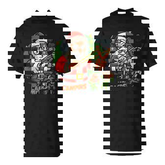 Santa Vs Campers Gamer Christmas Slingshot T-Shirt | Mazezy