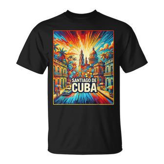 Santiago De Cuba Chemiseoyage En Familleintage Rétro City Travel T-Shirt - Cadeauxyz