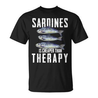 Sardinas Pesca Terapia Pescadores Amorardina Pescado Divertido Camiseta unisex - Regaloses