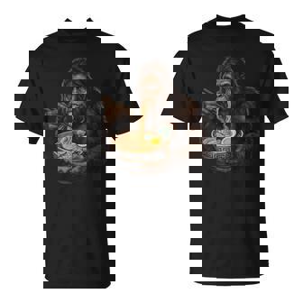 Sasquatch Eating Ramen Japanese Bigfoot Eating Noodles T-Shirt | Mazezy