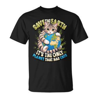 Save The Earth It's The Only Planet That Has Cats Earth Day T-Shirt - Thegiftio UK