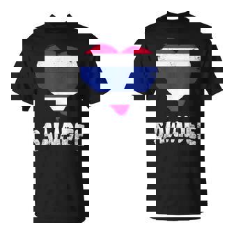 Sawadee Thailand Flag Heart Thai Greeting Hello T-Shirt | Mazezy