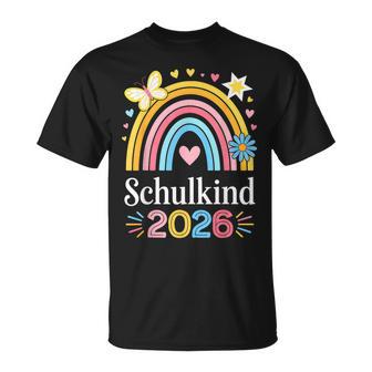 Schulkind 2026 Regenbogen Mädchen Einschulung 2026 Mädchen T-Shirt - Geschenkecke