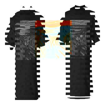 Screaming Cat Expressionist Art Parody Halloween Meme T-Shirt | Mazezy