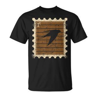 Sello Postal Con Una Golondrina Camiseta unisex - Regaloses