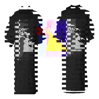 Serbia Bosnia And Herzegovina Half Flag T-Shirt | Mazezy