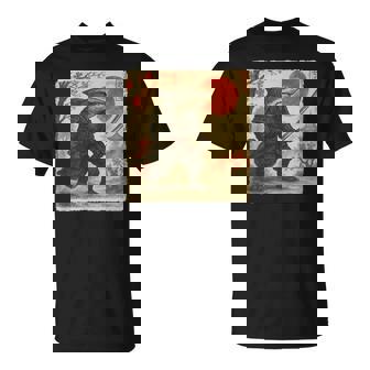 Shark Samurai Japanese Warrior Costume Sumi-e Art T-Shirt | Mazezy