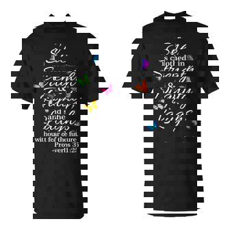 She Is Clothed Strength & Dignity Christian Faith T-Shirt | Mazezy