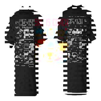 She Is Coach Sports Trainer Christian PE Teacher Education T-Shirt | Mazezy