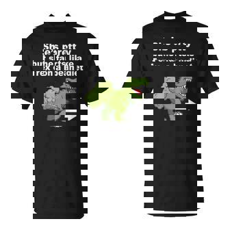 She’S Pretty But She Farts Like A T Rex On Bean Diet Back T-Shirt - Thegiftio