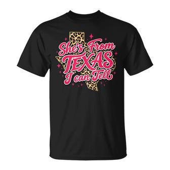 She's From Texas I Can Tell Retro Vintage Texas Girl T-Shirt - Thegiftio UK