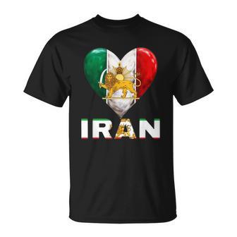 Shir O Khorshid Iran Löwe &Onne Persisches Emblem Iranische Flagge T-Shirt - Geschenkecke