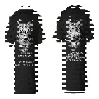 Shocked Cat Lesbians Eat What Lgbtq Gay Rude T-Shirt - Thegiftio