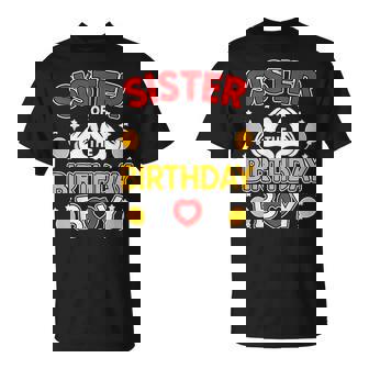 Sister Of The Birthday Boy Family Matching Dad Mom T-Shirt - Thegiftio