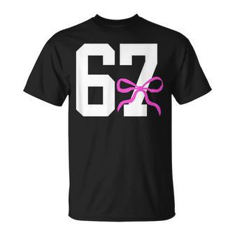 Six Seven 67 Meme Number 67 Coquette Bow For Girls T-Shirt - Thegiftio
