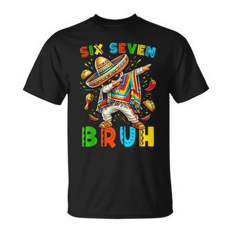 Six Seven Cinco De Mayo Mexican Boy Dabbing Poncho 67 Meme T-Shirt | Seseable UK