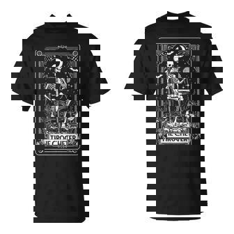 Skeleton The Crocheter Tarot Card Knitter Crochet Lover T-Shirt | Mazezy