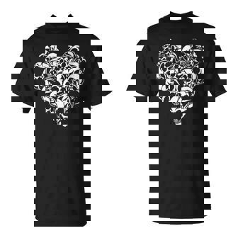 Skull Heart Skeleton Scary Halloween Costume Men Women T-Shirt | Mazezy