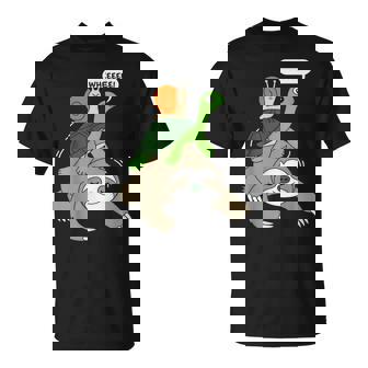 Sloth Turtle Snail Piggyback Animal Running Wild Cool T-Shirt | Mazezy