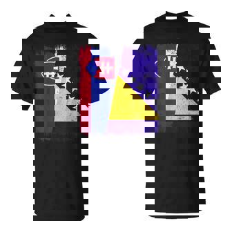 Slovakia Bosnia And Herzegovina Half Flag T-Shirt | Mazezy