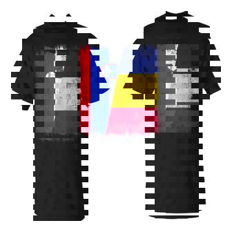 Slovenia Romania Half Flag Slovenian Romanian Heritage T-Shirt | Mazezy