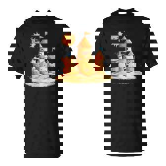 Smiling Sun And Sandcastle Adventure T-Shirt | Mazezy