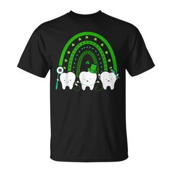 Smiling Th St Patrick's Day Rainbow Dentist T-Shirt - Seseable