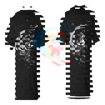 Snow Dog Skiing Puppy Cute Winter Sports Ski Meme T-Shirt | Mazezy