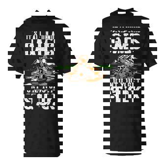 Snowmobile Sled It's All Fun And Games Winter Ride Adventure T-Shirt | Mazezy