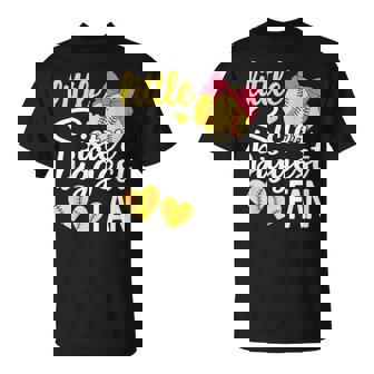 Softball Little Sister Biggest Fan Softball Sister Toddler T-Shirt | Seseable FR