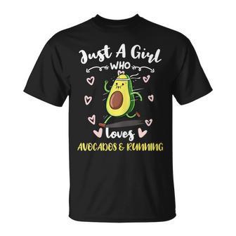 Sólo Una Chica A La Que Le Gustan Los Aguacates Y Correr Camiseta unisex - Regaloses
