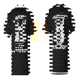 Somebunny Loves Self Defense Cute Easter Bunny T-Shirt | Mazezy