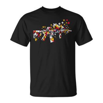 Sommer Ar15 Blumen Waffe Für Dentrand Gamer Zockeribes T-Shirt - Geschenkecke