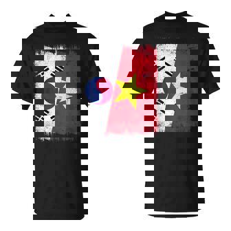 South Korea Vietnam Half Flag South Korean Vietnamese Jersey T-Shirt | Mazezy