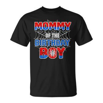 Spider Web Birthday Party Daddy Mommy Of The Birthday Boy T-Shirt | Seseable FR