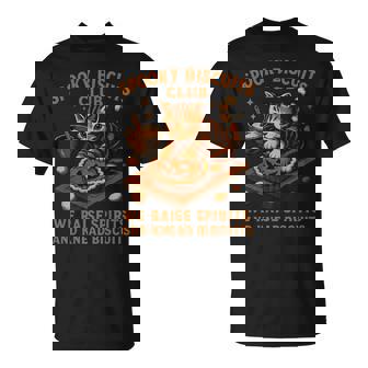 Spooky Biscuits Club Cat 面白い ハロウィン ベーキングベイカー 長袖tシャツ Tシャツ - Kawaiitshirt