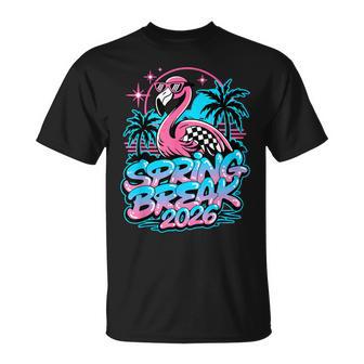 Spring Break 2026 Flamingo Retro Tropical Party Vacation T-Shirt - Thegiftio