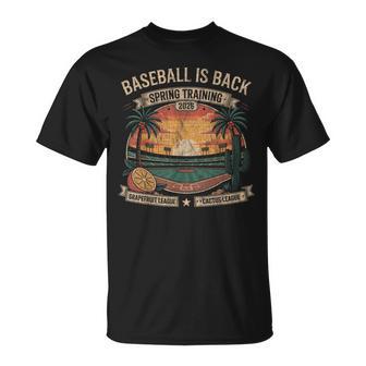 Spring Training Baseball Is Back 2026 Retro Stadium Sunset T-Shirt - Thegiftio