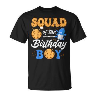 Squad Of The Birthday Boy Milk And Cookies 1St Birthday T-Shirt - Thegiftio UK