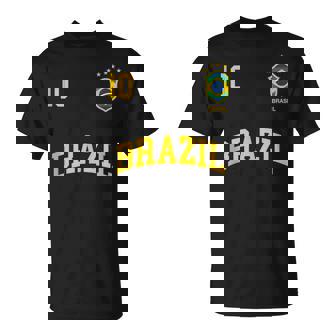 Squadra Calcio Brasile Numero 10 Bandiera Brasiliano Maglietta - Novitaregali