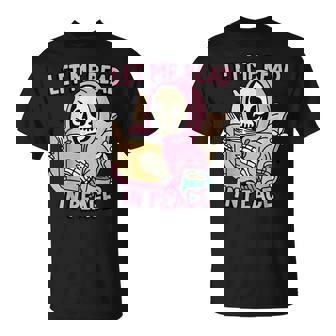 Squelette Amusant Pour Les Amateurs De Livres De Lecture Let Me Read In Peace T-Shirt - Cadeauxyz