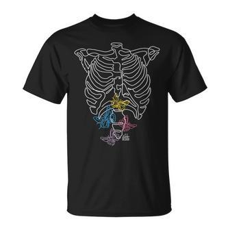 Squelette De Papillons Dans Monentre T-Shirt - Cadeauxyz