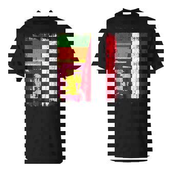 Sri Lanka Austria Half Flag Sri Lankan Austrian Heritage T-Shirt | Mazezy